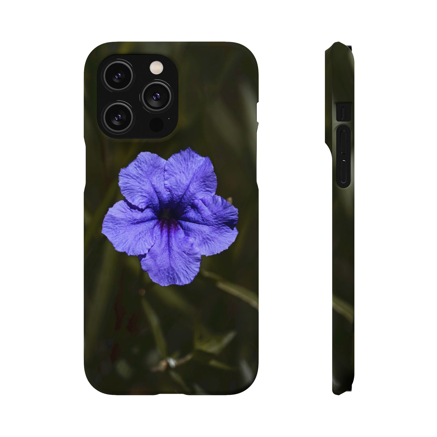 Floral Purple Petunia Phone Case — Slim Snap Case with Single Bloom