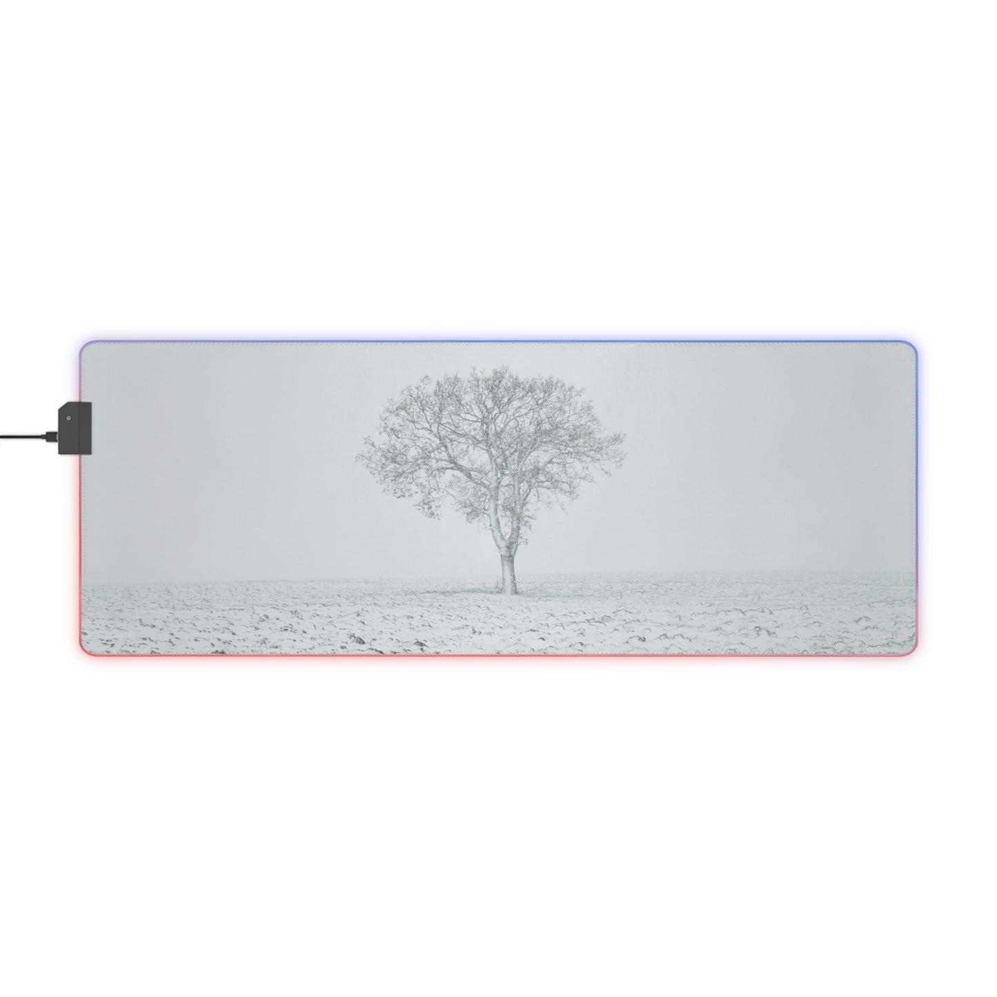 LED Gaming Mouse Pad — Minimal Winter Tree RGB Desk Mat