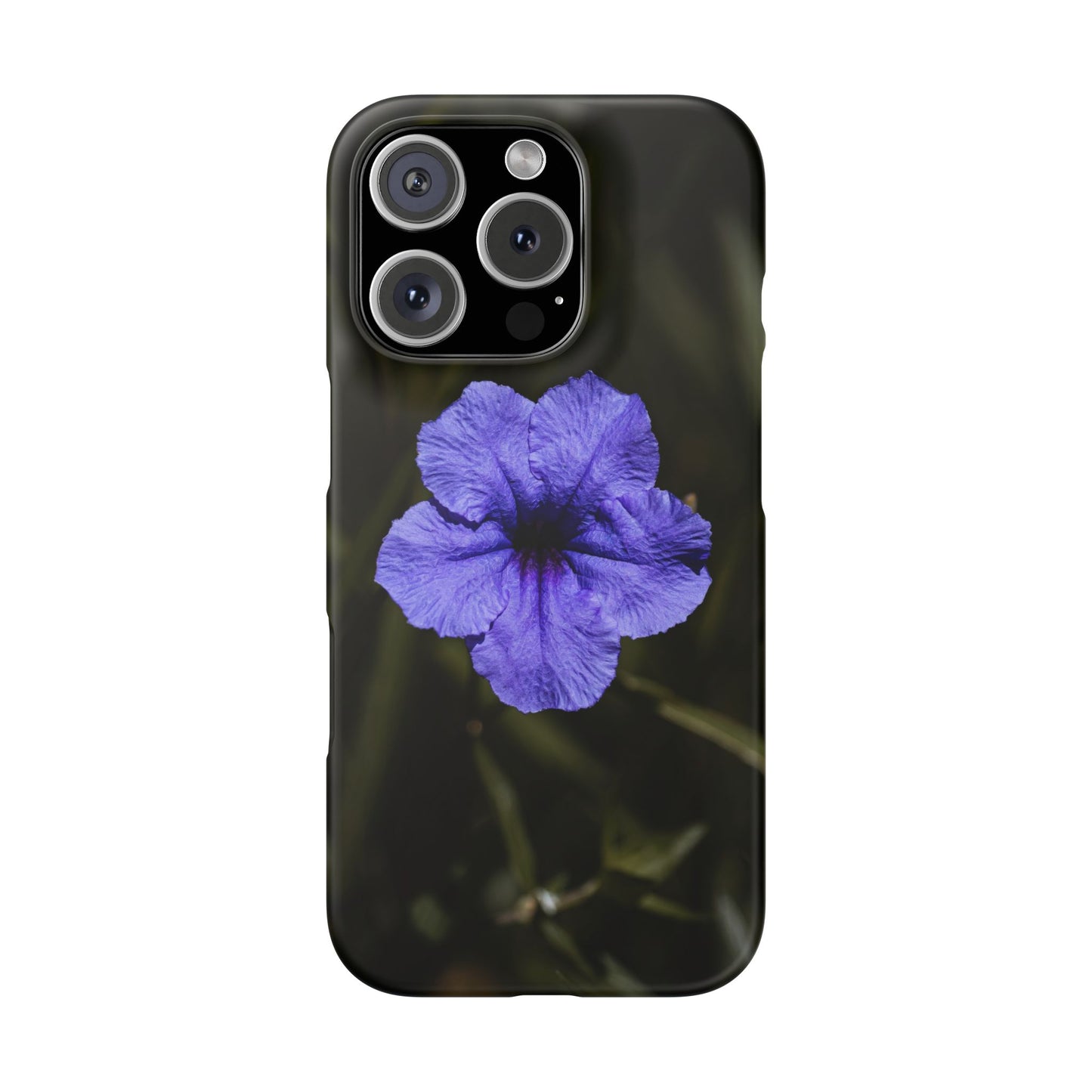 Floral Purple Petunia Phone Case — Slim Snap Case with Single Bloom