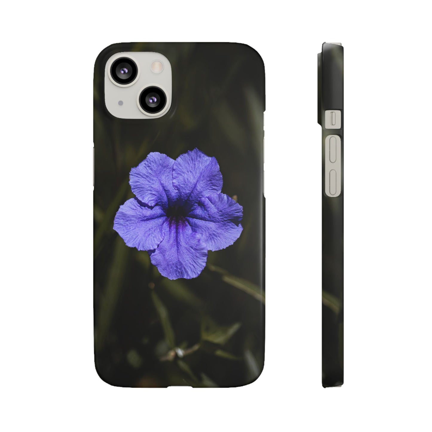 Floral Purple Petunia Phone Case — Slim Snap Case with Single Bloom