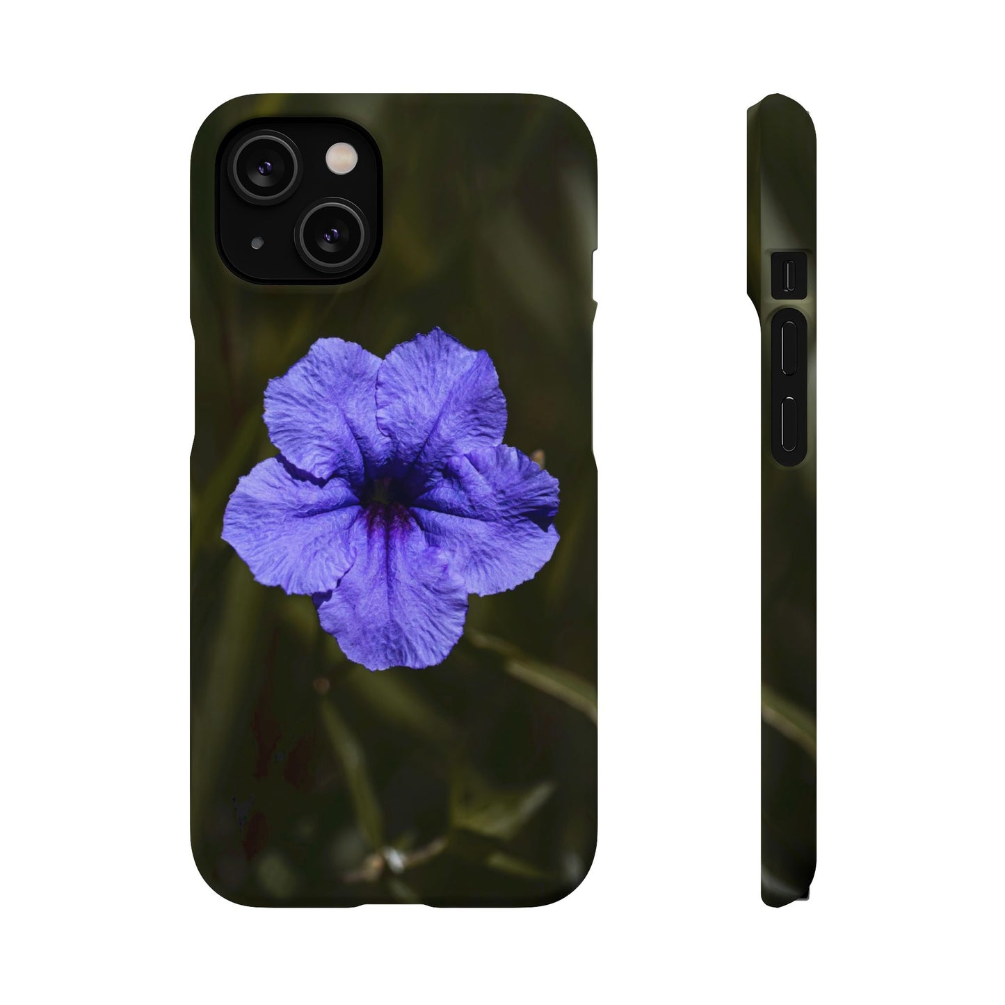 Floral Purple Petunia Phone Case — Slim Snap Case with Single Bloom