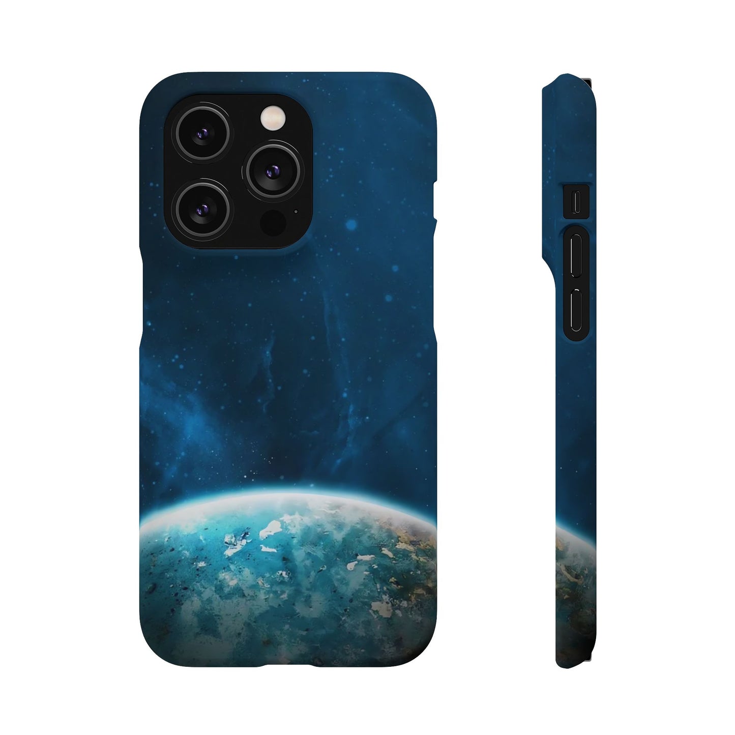 Galaxy Horizon Phone Case — Blue Space Planet Snap Case