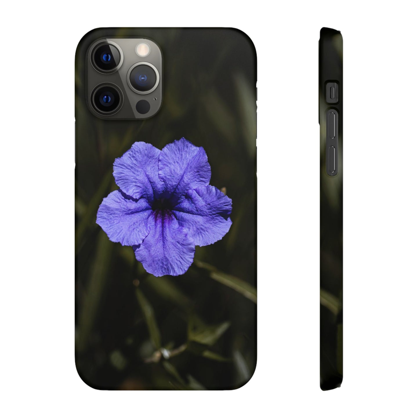 Floral Purple Petunia Phone Case — Slim Snap Case with Single Bloom