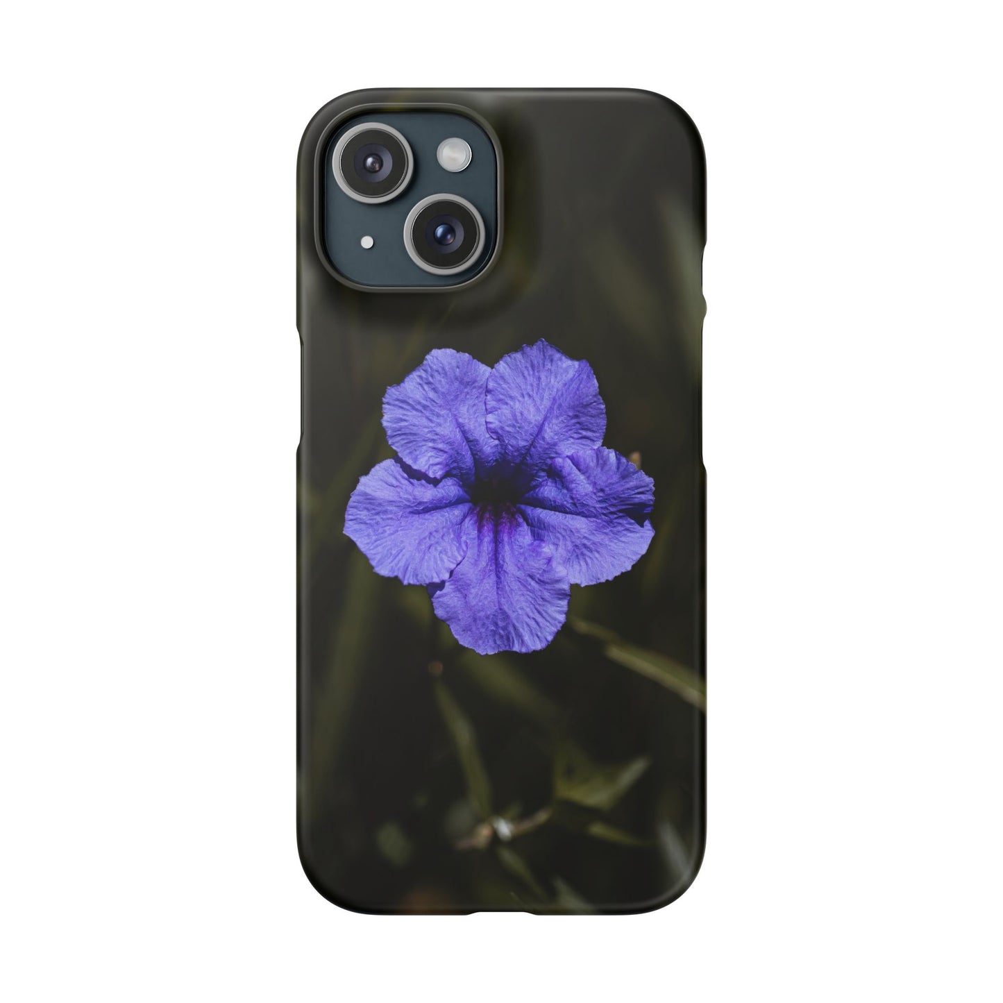 Floral Purple Petunia Phone Case — Slim Snap Case with Single Bloom