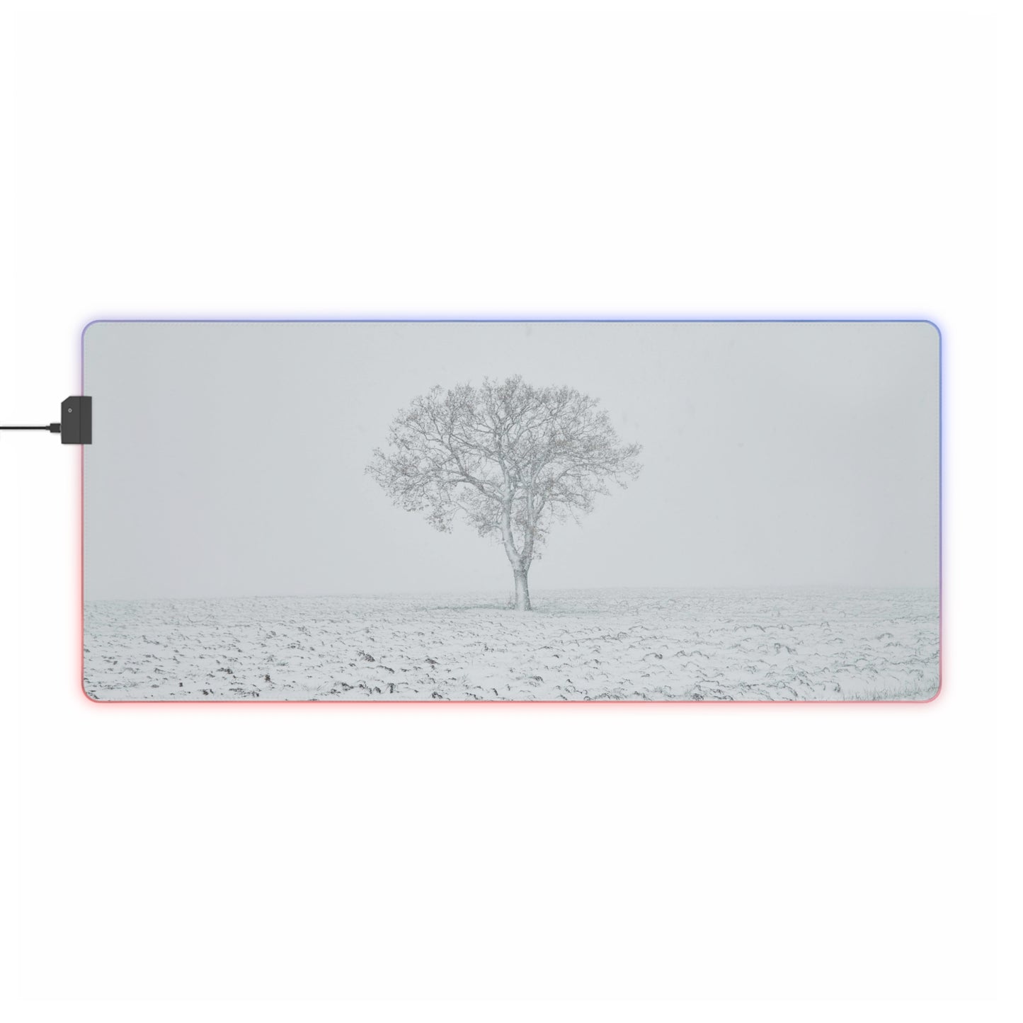 LED Gaming Mouse Pad — Minimal Winter Tree RGB Desk Mat