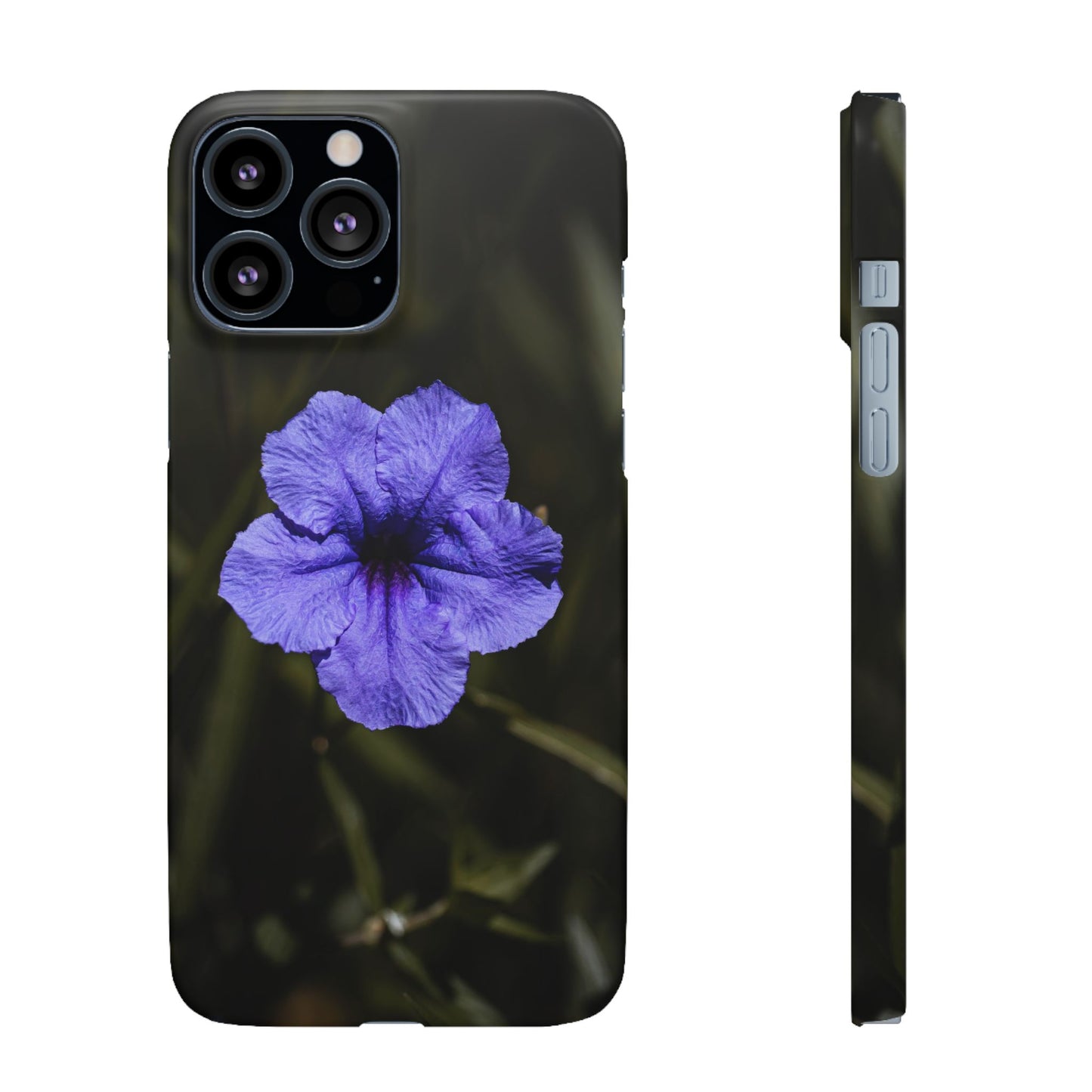 Floral Purple Petunia Phone Case — Slim Snap Case with Single Bloom