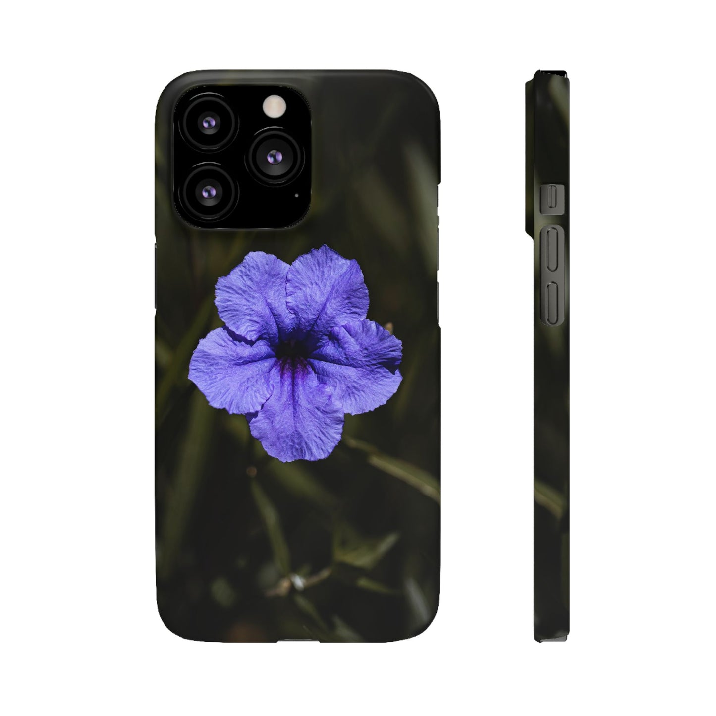 Floral Purple Petunia Phone Case — Slim Snap Case with Single Bloom