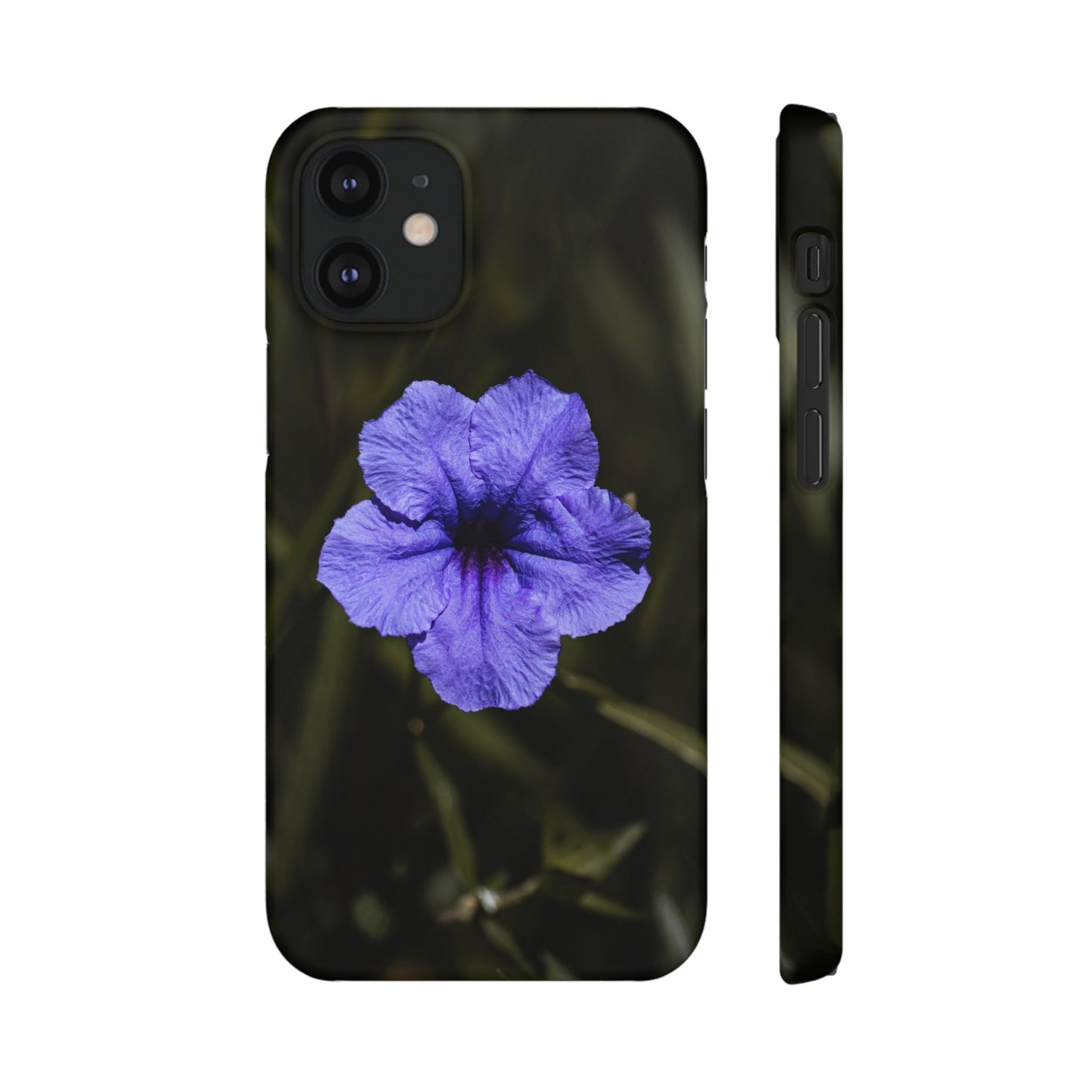 Floral Purple Petunia Phone Case — Slim Snap Case with Single Bloom