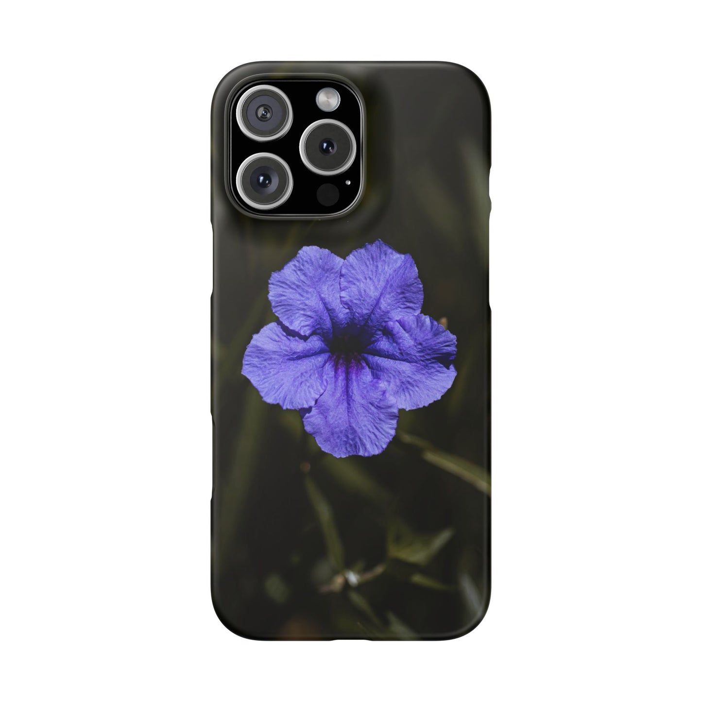 Floral Purple Petunia Phone Case — Slim Snap Case with Single Bloom