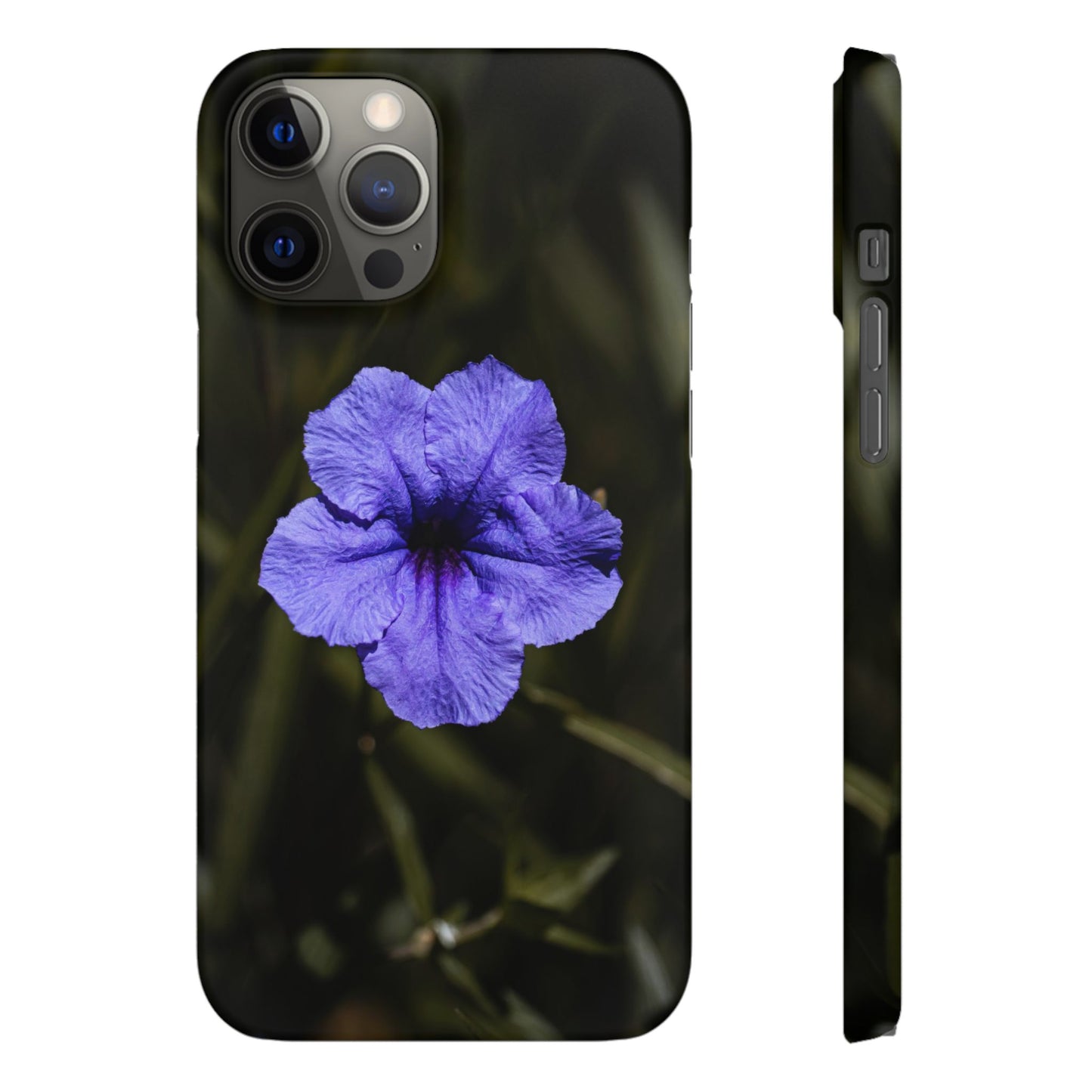 Floral Purple Petunia Phone Case — Slim Snap Case with Single Bloom