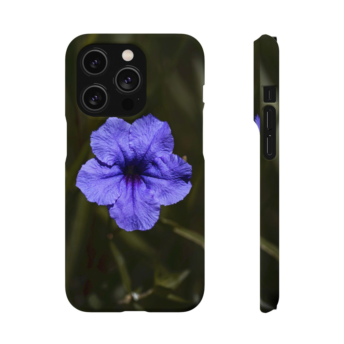 Floral Purple Petunia Phone Case — Slim Snap Case with Single Bloom